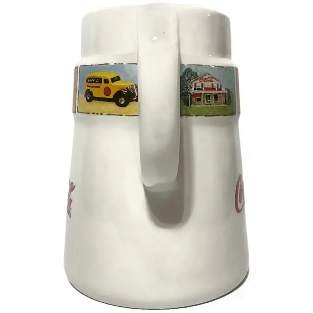 Vintage Gibson Retro Coca-Cola White Glass Pitcher 2 Quart
